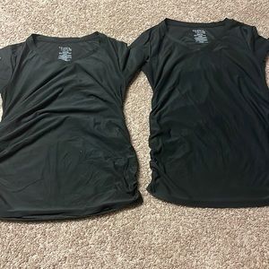 2 maternity t shirts and one maternity grey tank